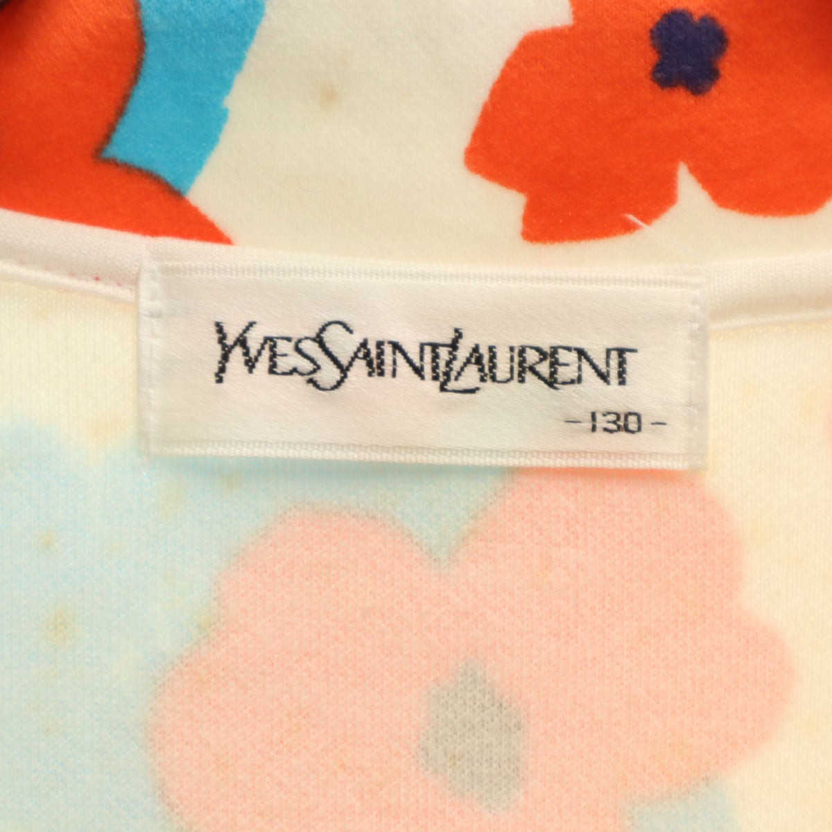 YVES SAINT LAURENT イヴサンローラン 90s 日本製 オールド 花柄 長袖 スウェット ワンピース 130 マルチ キッズ
