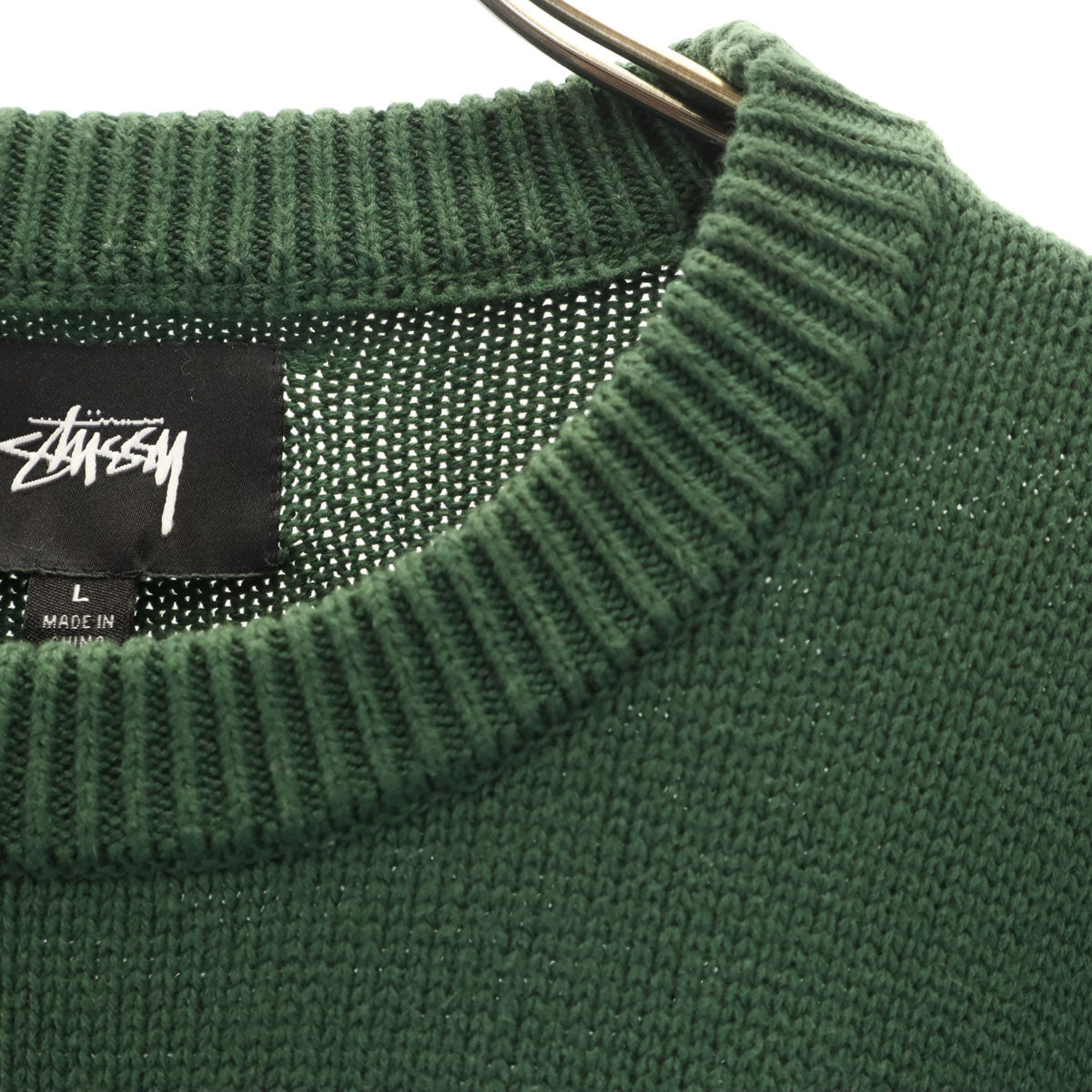 STUSSY ステューシー 長袖 セーター L 深緑 ニット メンズ