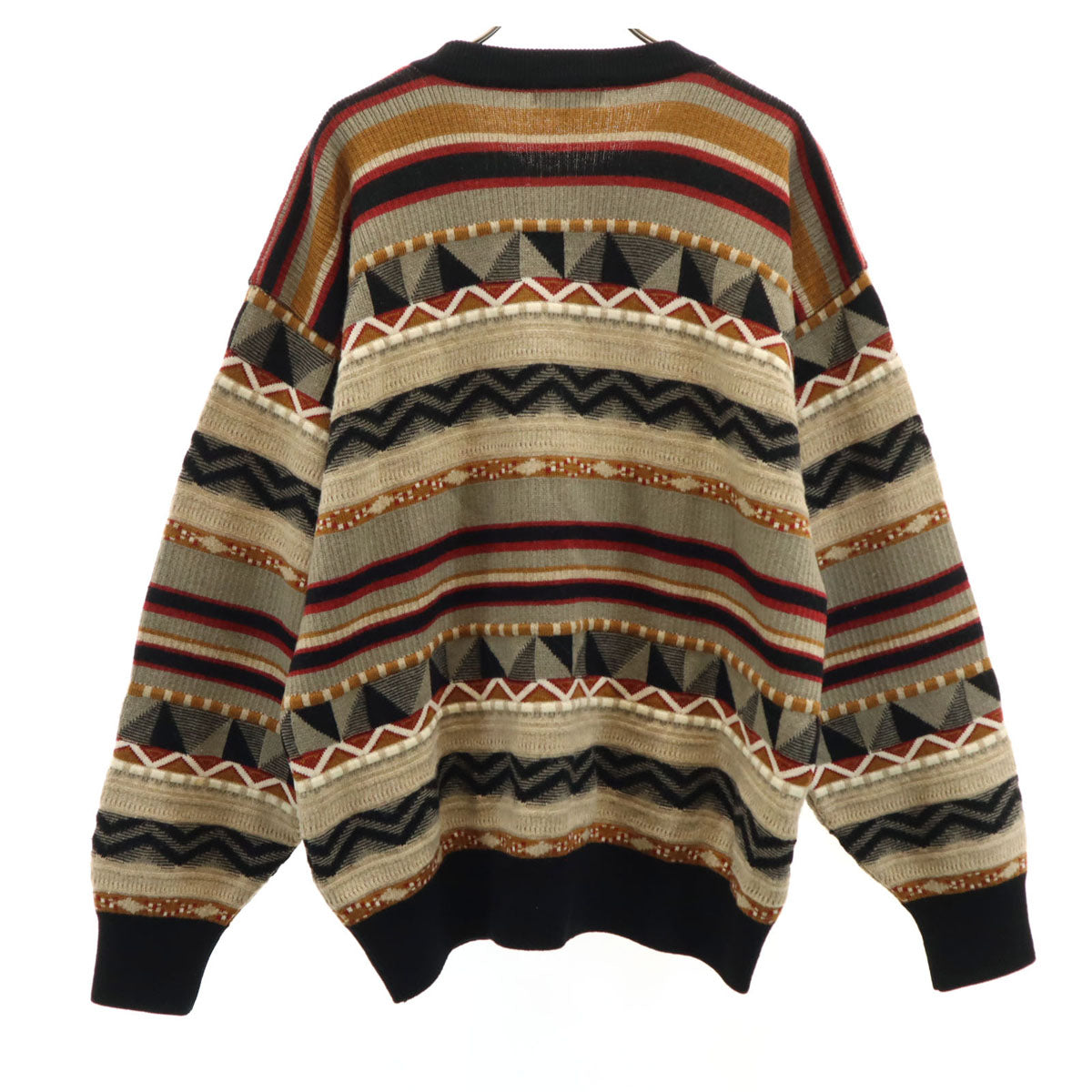 Burberrys バーバリーズ 90s 日本製 カシミヤブレンド オールド 長袖 3D ニット L グレージュ セーター メンズ