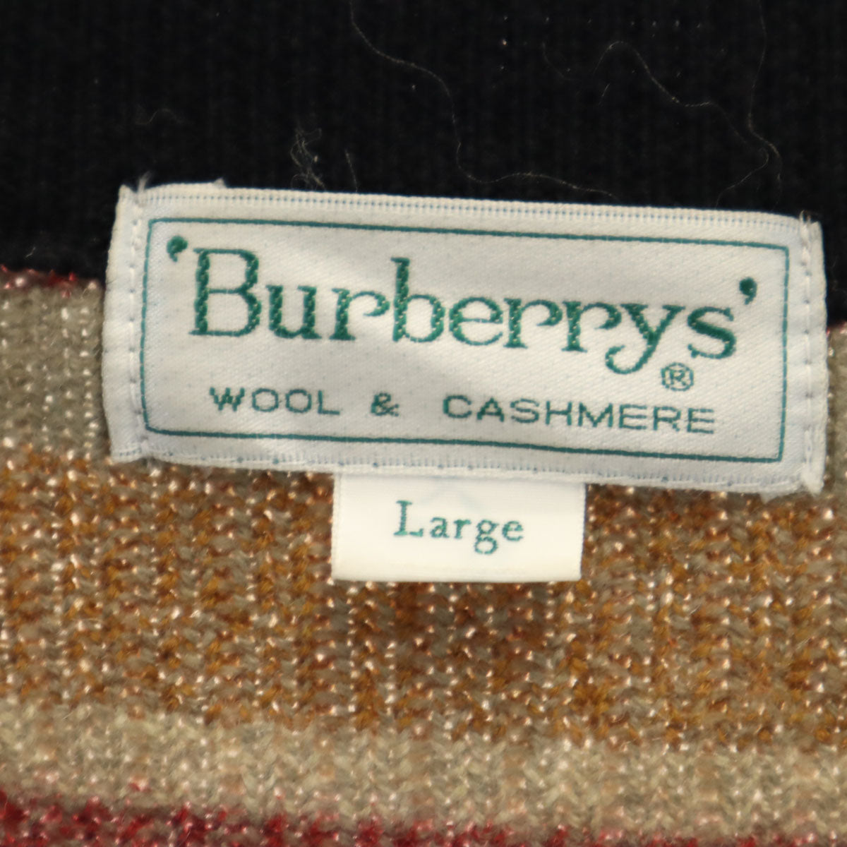 Burberrys バーバリーズ 90s 日本製 カシミヤブレンド オールド 長袖 3D ニット L グレージュ セーター メンズ