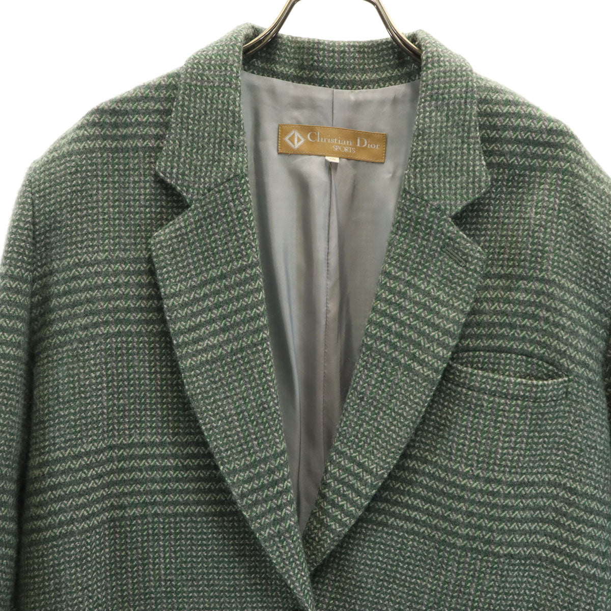 Christian Dior SPORTS クリスチャンディオールスポーツ 90s オールド 総柄 ツイード テーラードジャケット M グリーン系 レディース