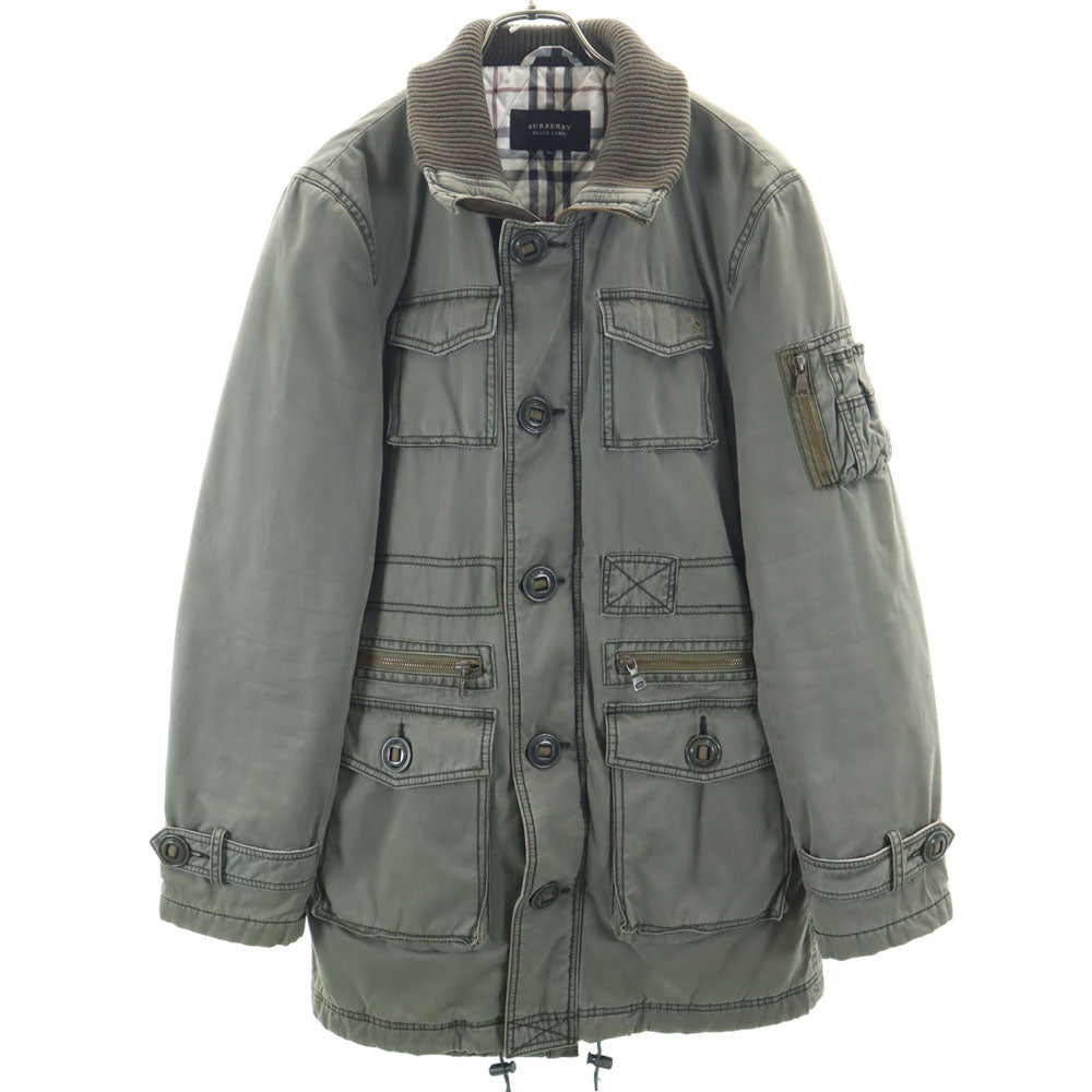 BURBERRY BLACK LABEL バーバリーブラックレーベル ミリタリージャケット LL カーキ 三陽商会 メンズ