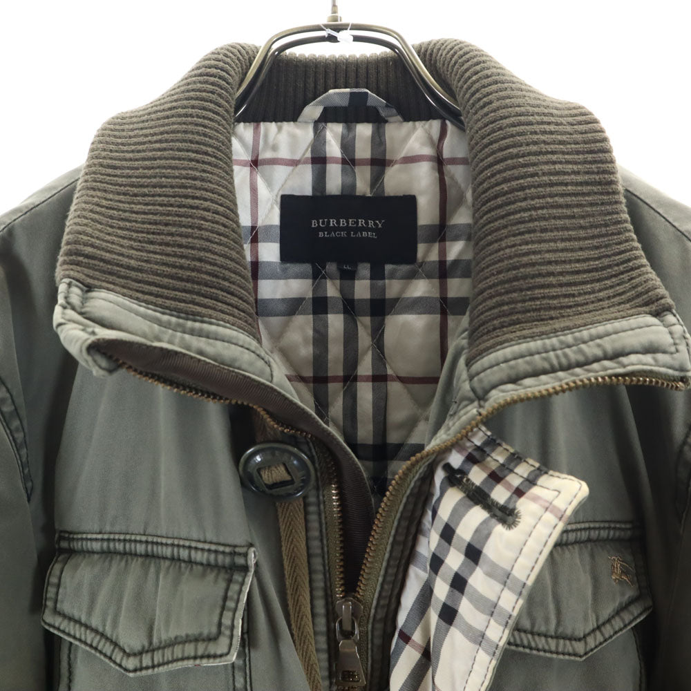 BURBERRY BLACK LABEL バーバリーブラックレーベル ミリタリージャケット LL カーキ 三陽商会 メンズ