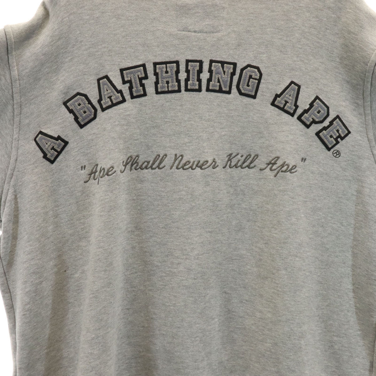 A BATHING APE アベイシングエイプ 日本製 スウェット スタジャン M グレー 裏起毛 メンズ
