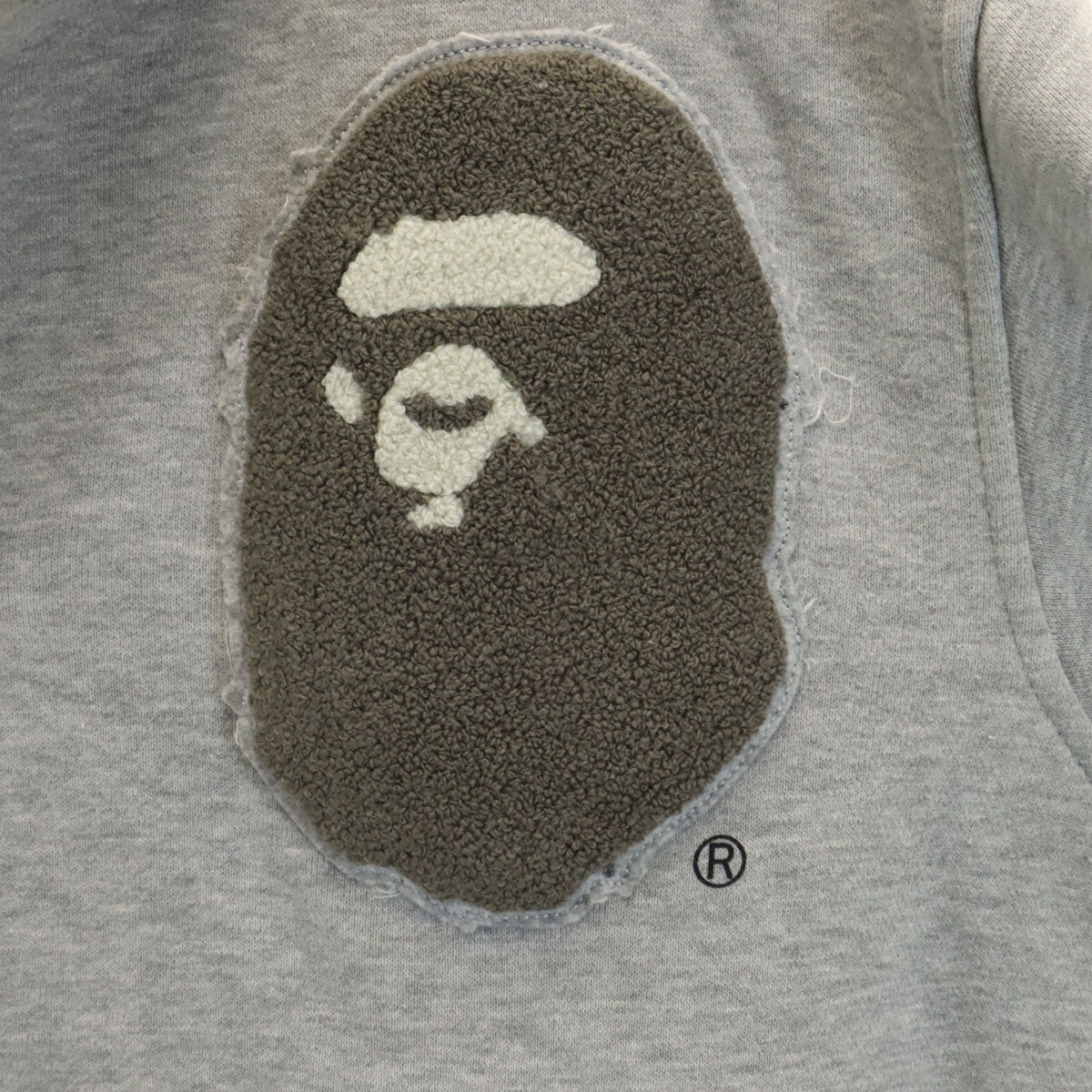 A BATHING APE アベイシングエイプ 日本製 スウェット スタジャン M グレー 裏起毛 メンズ