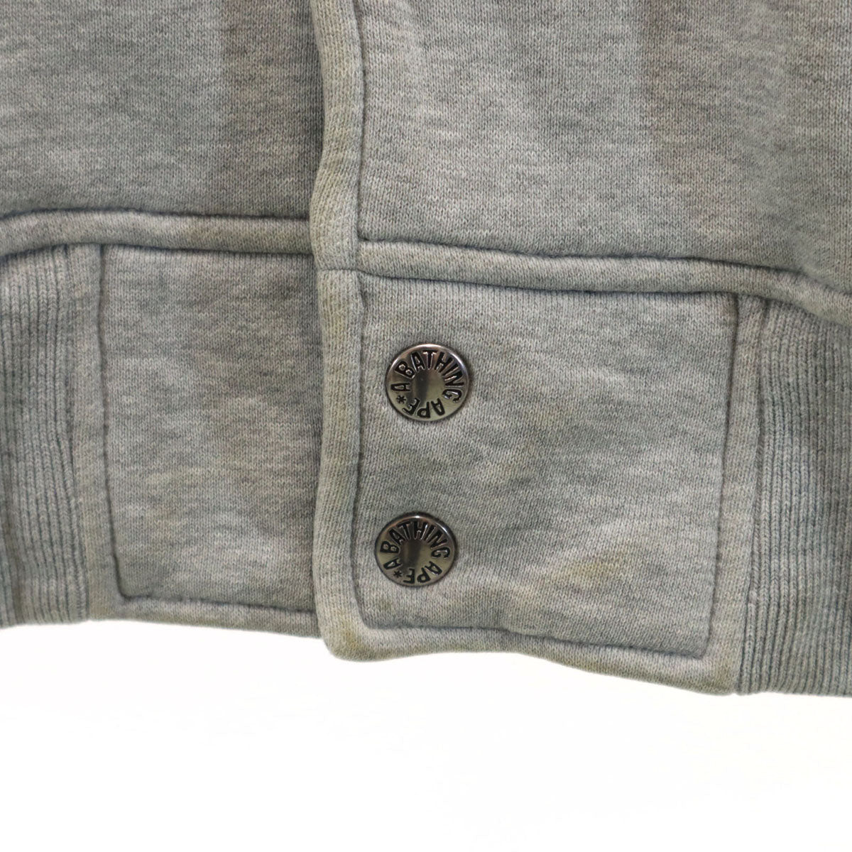 A BATHING APE アベイシングエイプ 日本製 スウェット スタジャン M グレー 裏起毛 メンズ