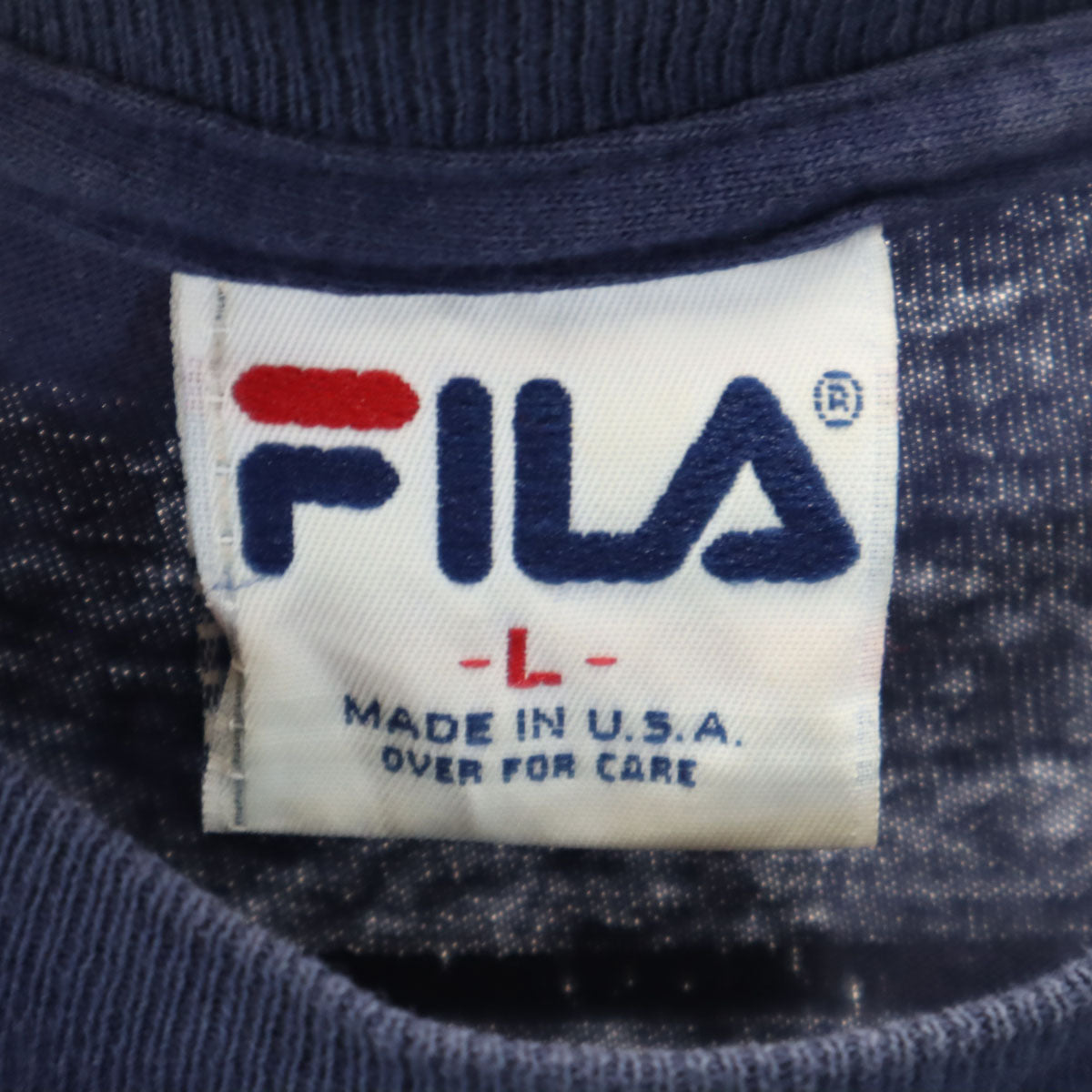 FILA フィラ 90s USA製 オールド 半袖 Tシャツ L ネイビー メンズ