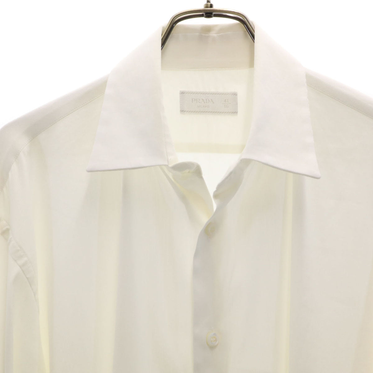 PRADA プラダ イタリア製 長袖 シャツ 41/16 白 メンズ