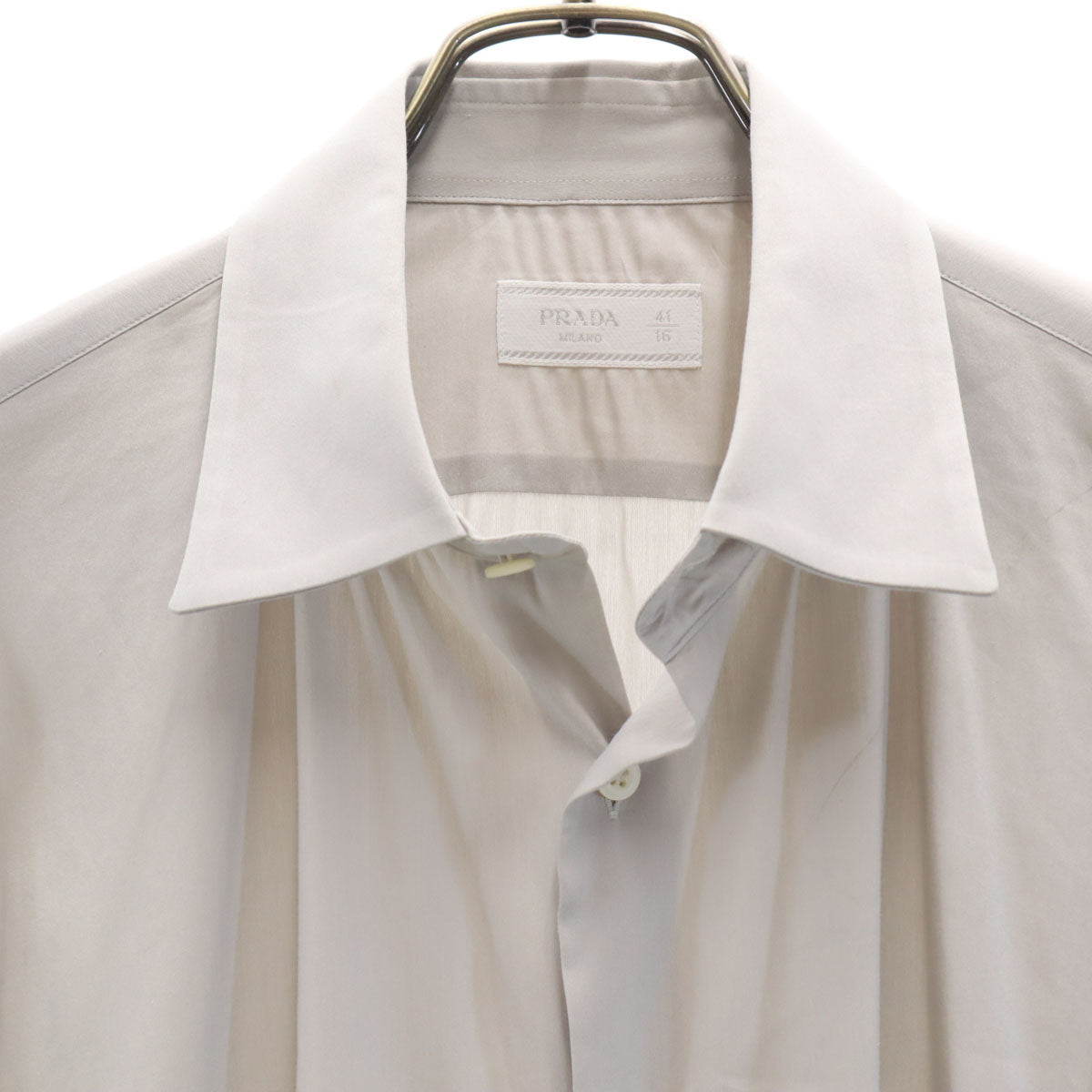 PRADA プラダ イタリア製 長袖 シャツ 41 グレー メンズ