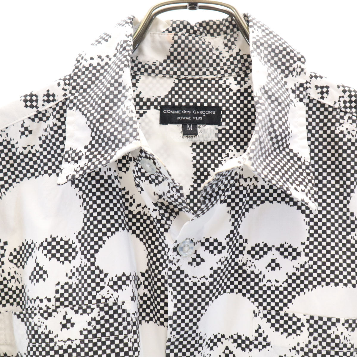 COMME des GARCONS HOMME PLUS コムデギャルソンオムプリュス 日本製 総柄 長袖 シャツ M ドクロ メンズ