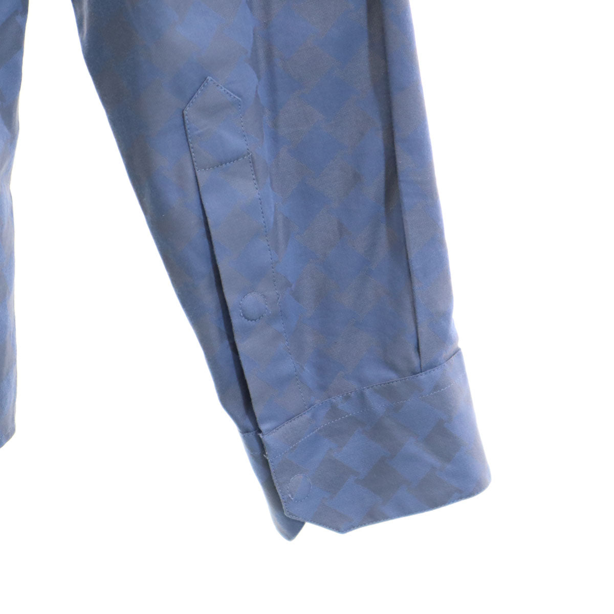 Emporio Armani エンポリオアルマーニ 総柄 長袖 スキッパー シャツ M ネイビー系 メンズ