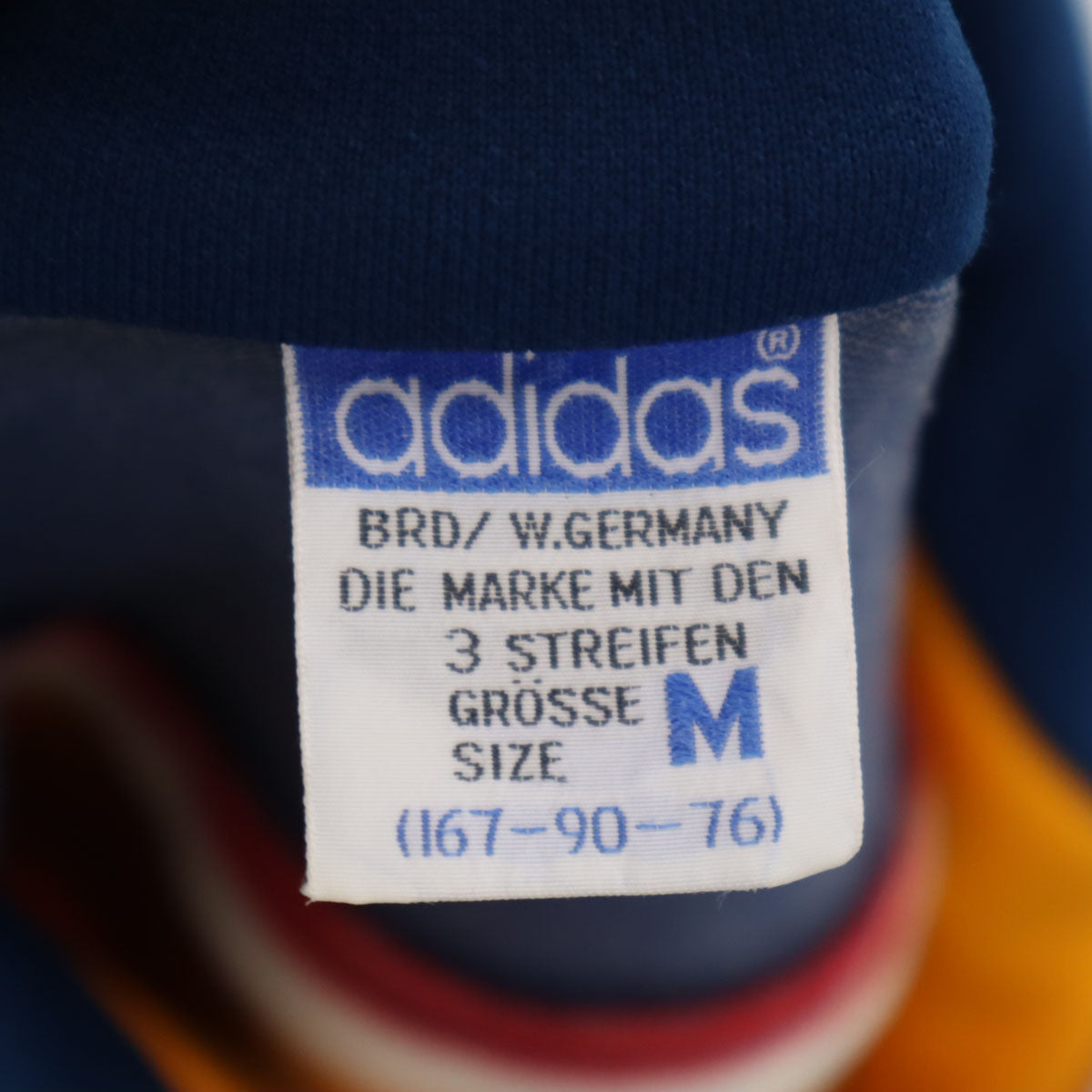 adidas アディダス 70s 西ドイツ ヴィンテージ トレフォイルロゴ トラックジャケット M イエロー系 デサント ジャージ メンズ