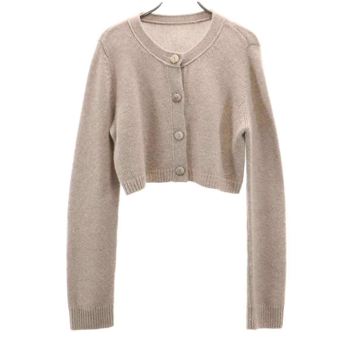 FOXEY フォクシー 日本製 カシミヤ100% 長袖 ショート丈 ニットカーディガン 42 ブラウン レディース
