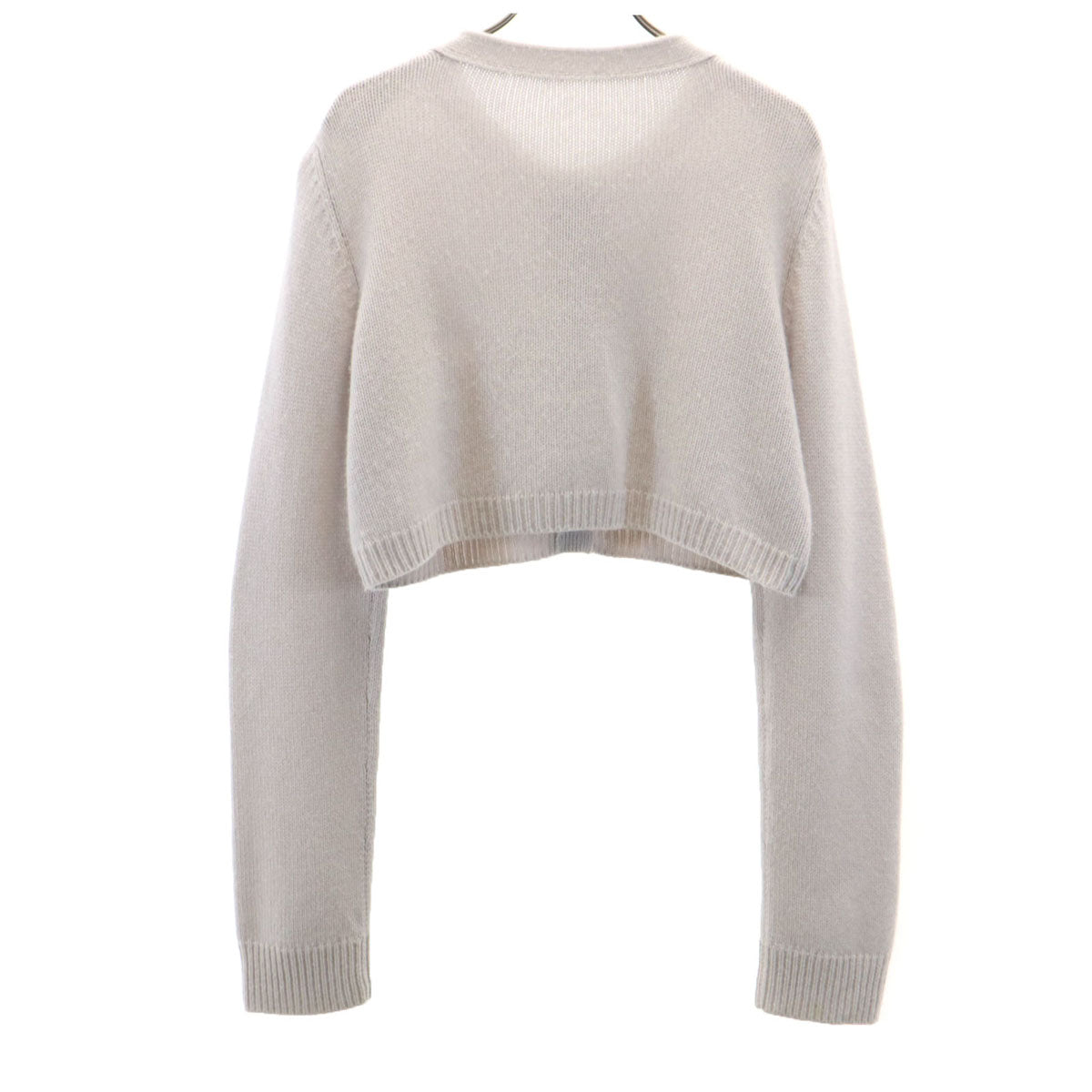 FOXEY フォクシー 日本製 カシミヤ100% 長袖 ショート丈 ニットカーディガン 42 グレー系 レディース