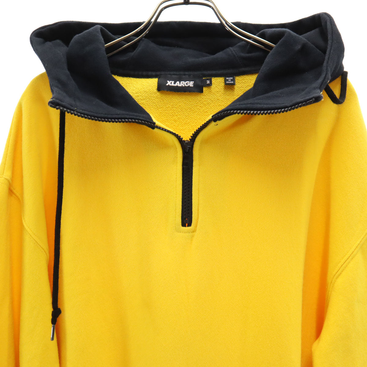 XLARGE エクストララージ 長袖 ハーフジップ スウェットパーカー M イエロー メンズ