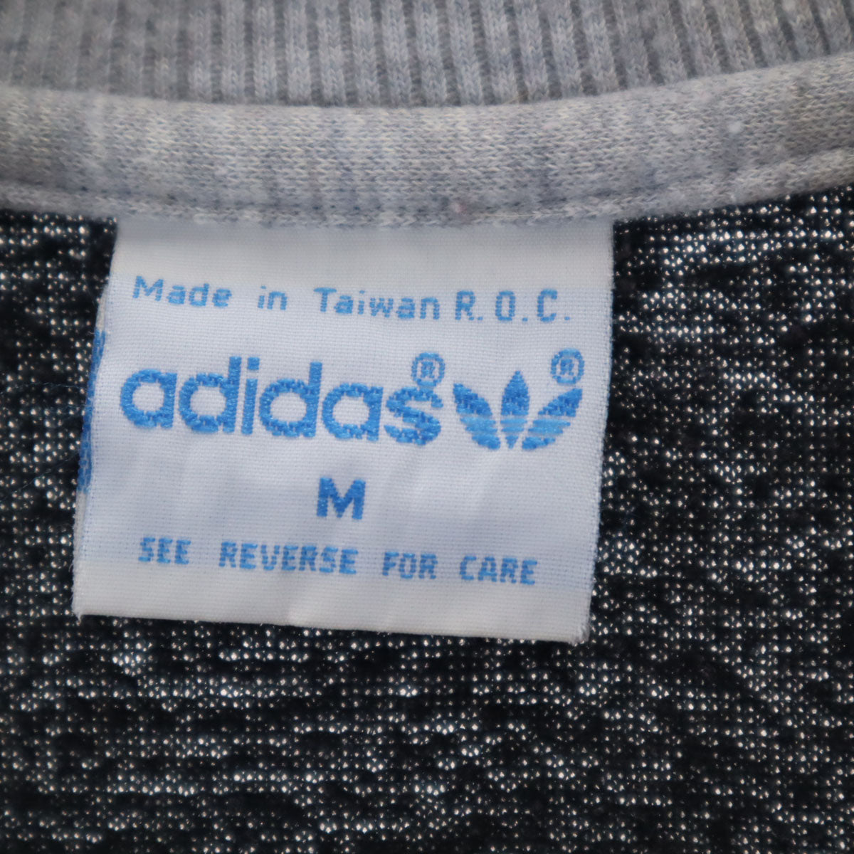 adidas アディダス 80s ヴィンテージ 台湾製 トレフォイルロゴ スウェット ジップジャケット M グレー メンズ