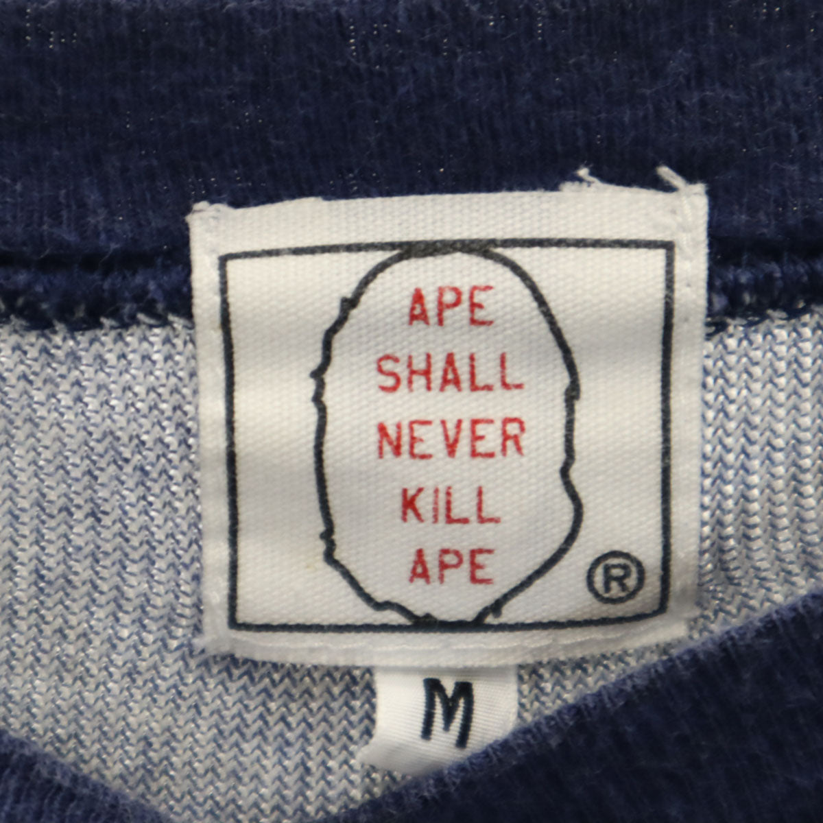 A BATHING APE アベイシングエイプ 日本製 長袖 Tシャツ M グレー ロンT メンズ