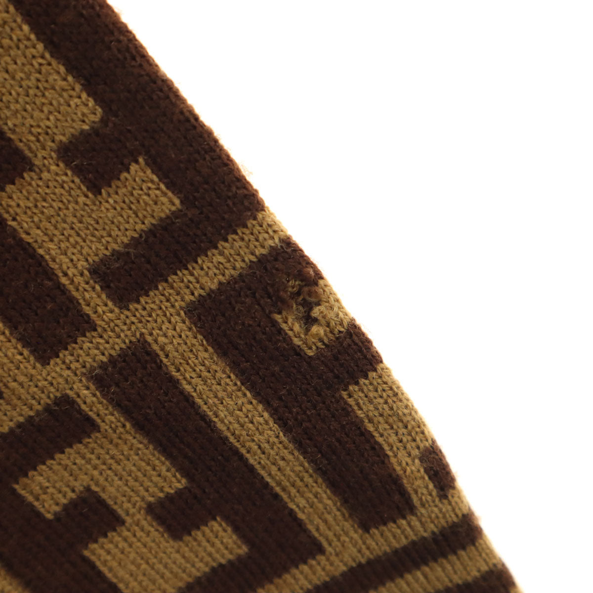 FENDI フェンディ 90s イタリア製 ウール オールド 総柄 長袖 タートルネック セーター 40 ブラウン系 ニット レディース