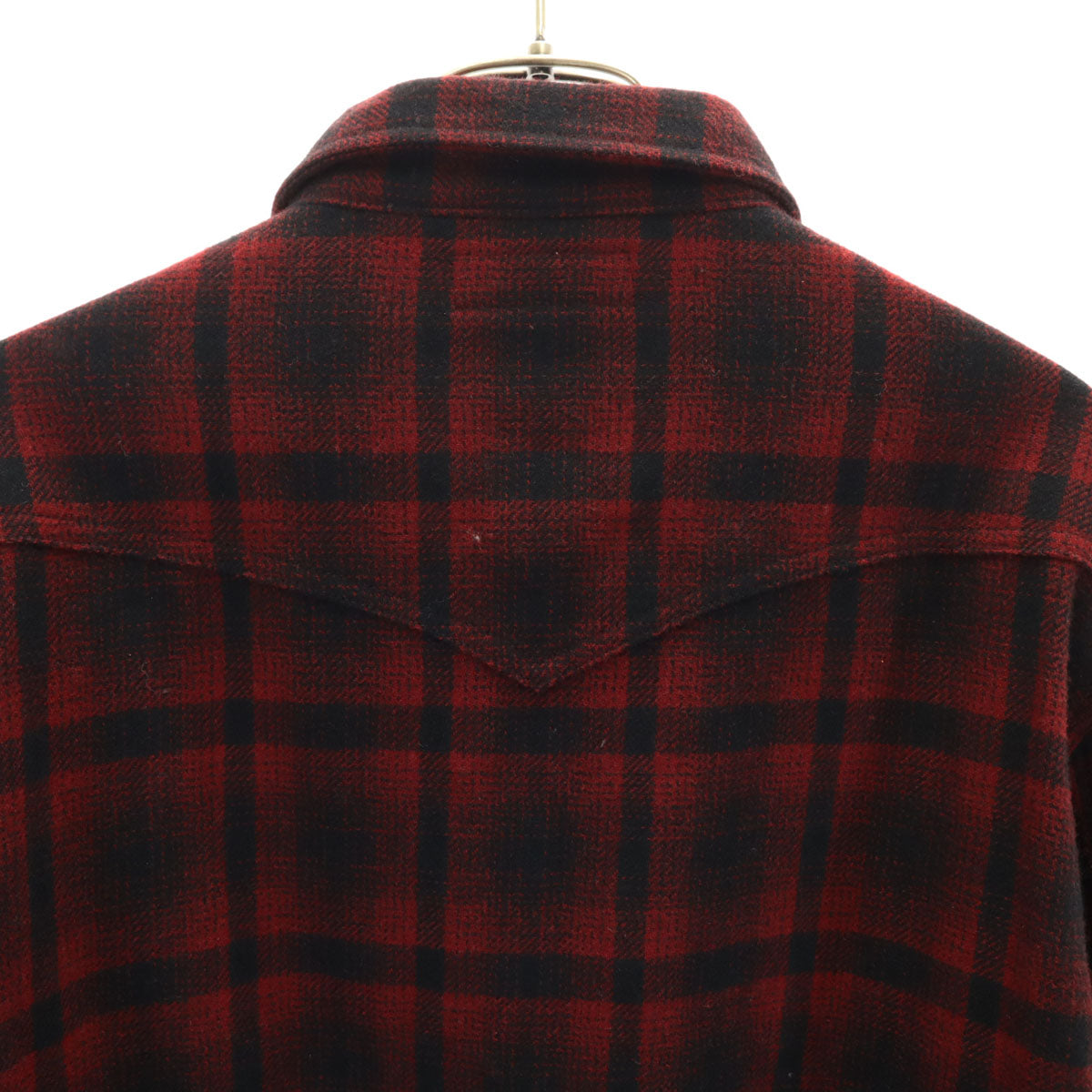 SAINT LAURENT PARIS サンローランパリ 日本製 ウールブレンド チェック柄 長袖 ウエスタンシャツ XL 赤系 メンズ