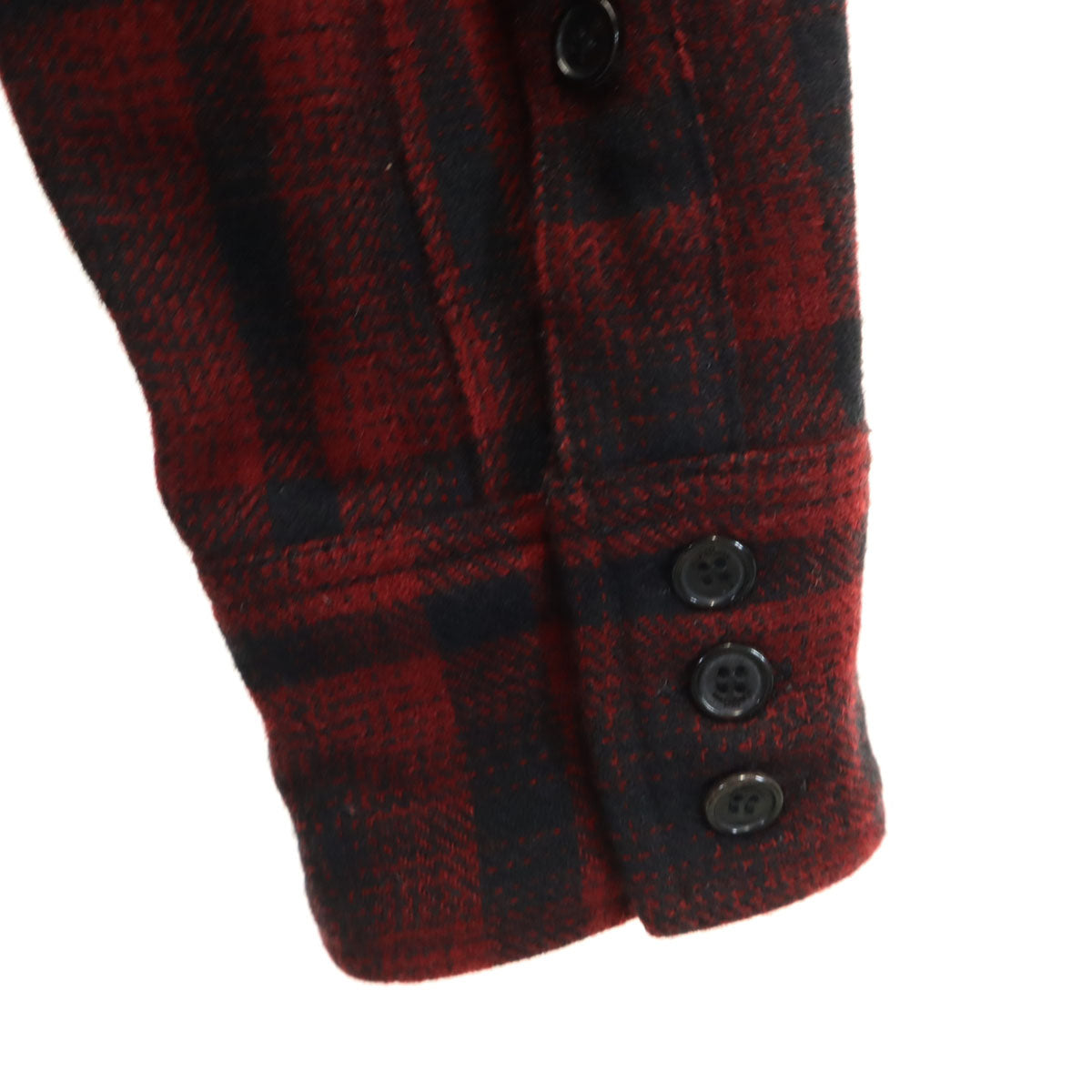 SAINT LAURENT PARIS サンローランパリ 日本製 ウールブレンド チェック柄 長袖 ウエスタンシャツ XL 赤系 メンズ