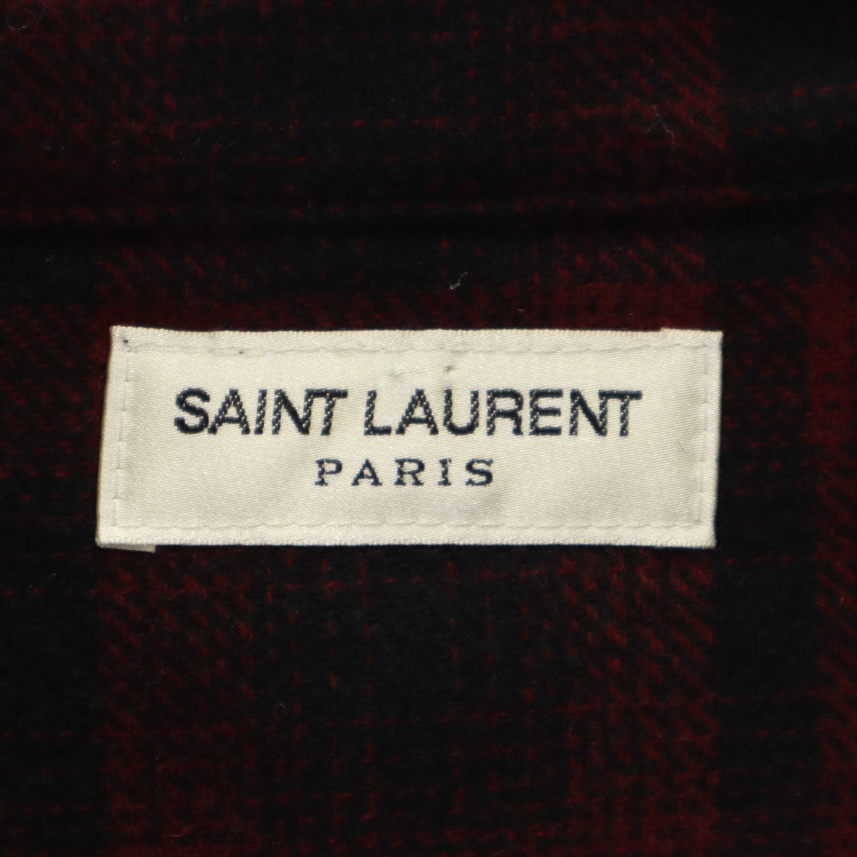 SAINT LAURENT PARIS サンローランパリ 日本製 ウールブレンド チェック柄 長袖 ウエスタンシャツ XL 赤系 メンズ