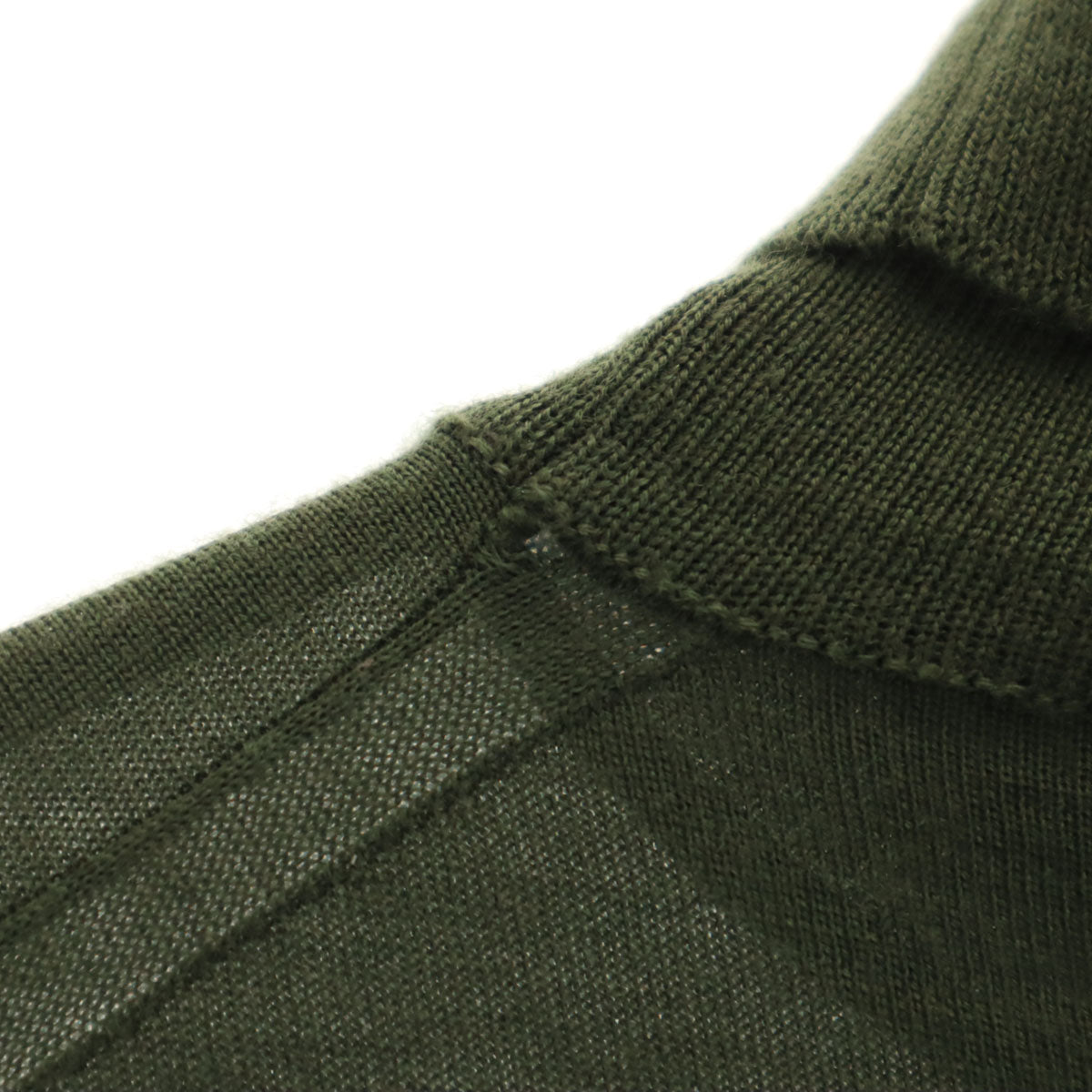 PRADA プラダ イタリア製 ウール 長袖 タートルネック セーター 48 カーキ ニット メンズ