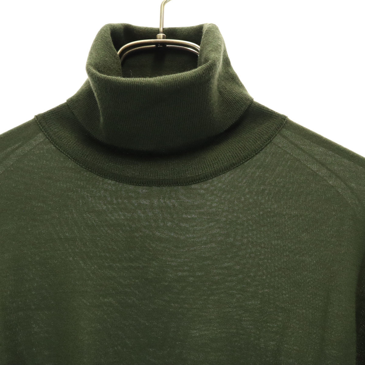 PRADA プラダ イタリア製 ウール 長袖 タートルネック セーター 48 カーキ ニット メンズ