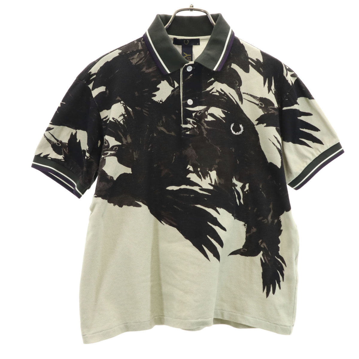 FRED PERRY フレッドペリー 日本製 半袖 ポロシャツ S グリーン メンズ