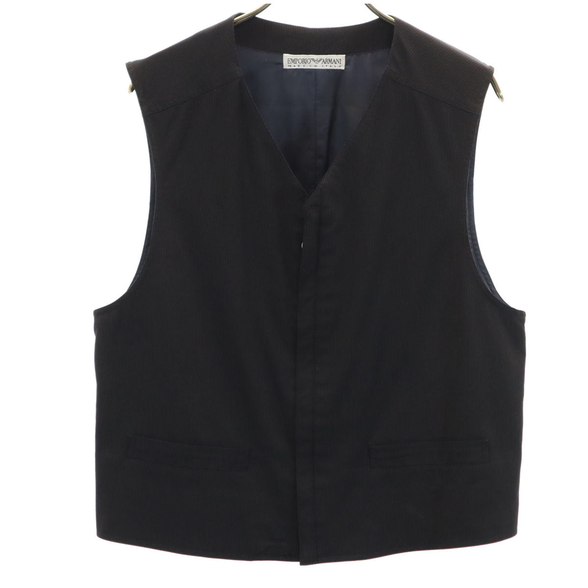 Emporio Armani エンポリオアルマーニ 90s イタリア製 オールド ストライプ柄 ベスト 46 ブラック メンズ