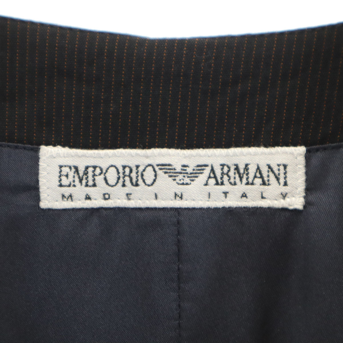 Emporio Armani エンポリオアルマーニ 90s イタリア製 オールド ストライプ柄 ベスト 46 ブラック メンズ