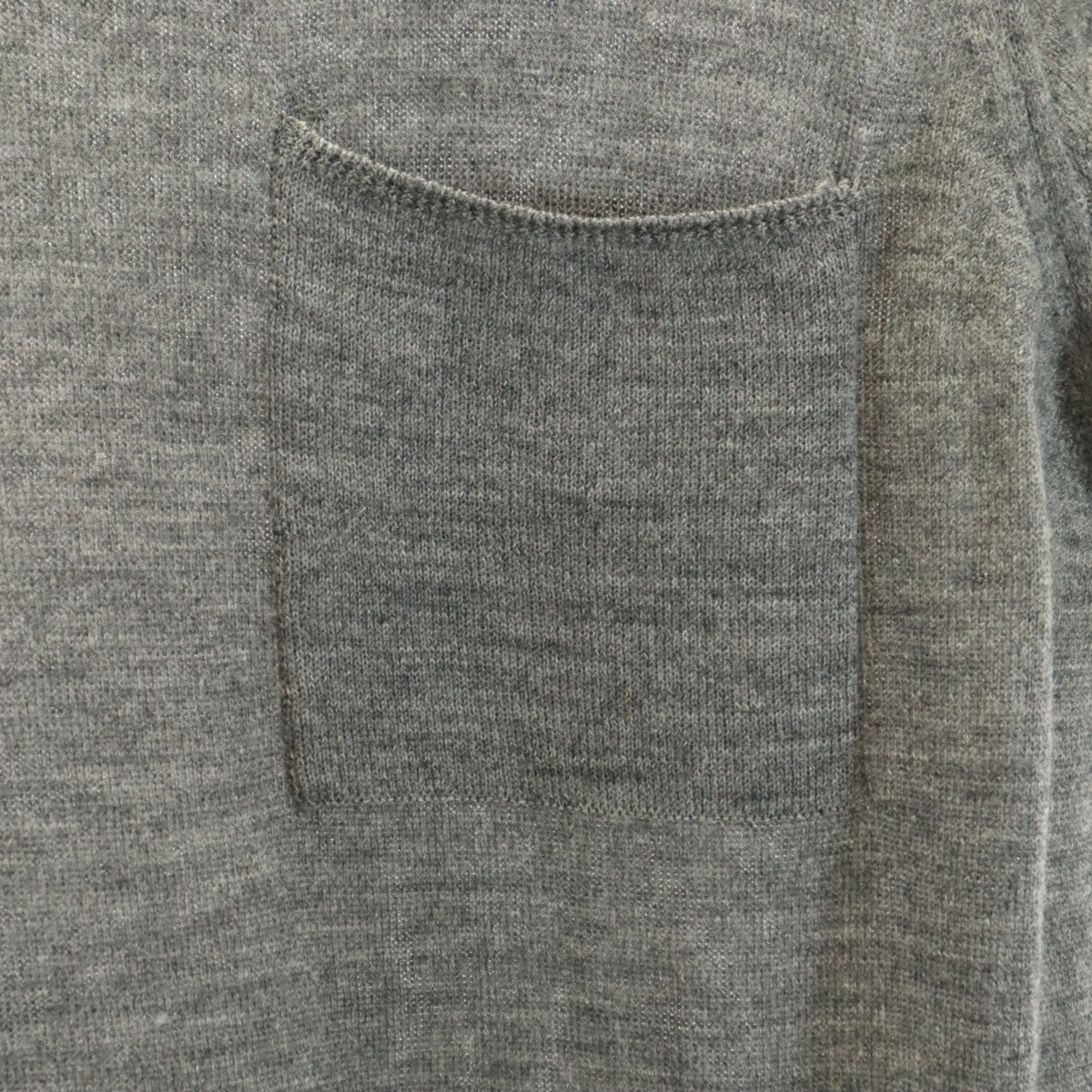 PRADA プラダ シルクブレンド イタリア製 半袖 Vネック ニット 46 グレー メンズ