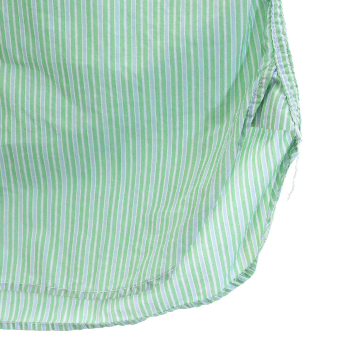 COMME des GARCONS HOMME コムデギャルソンオム 日本製 ストライプ柄 長袖 コットンシャツ XS グリーン メンズ