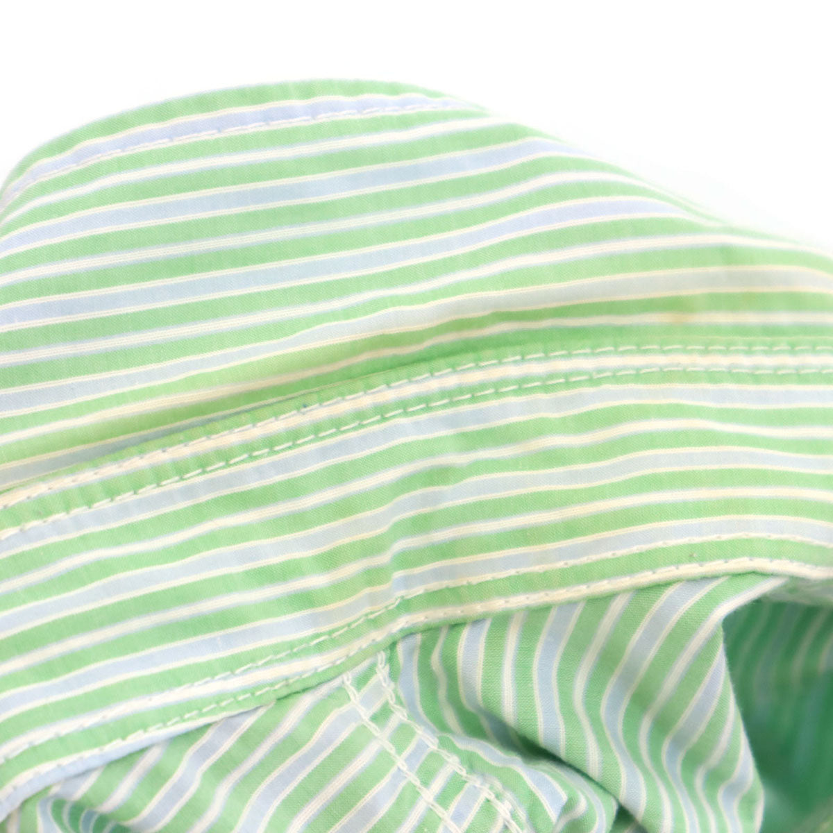 COMME des GARCONS HOMME コムデギャルソンオム 日本製 ストライプ柄 長袖 コットンシャツ XS グリーン メンズ