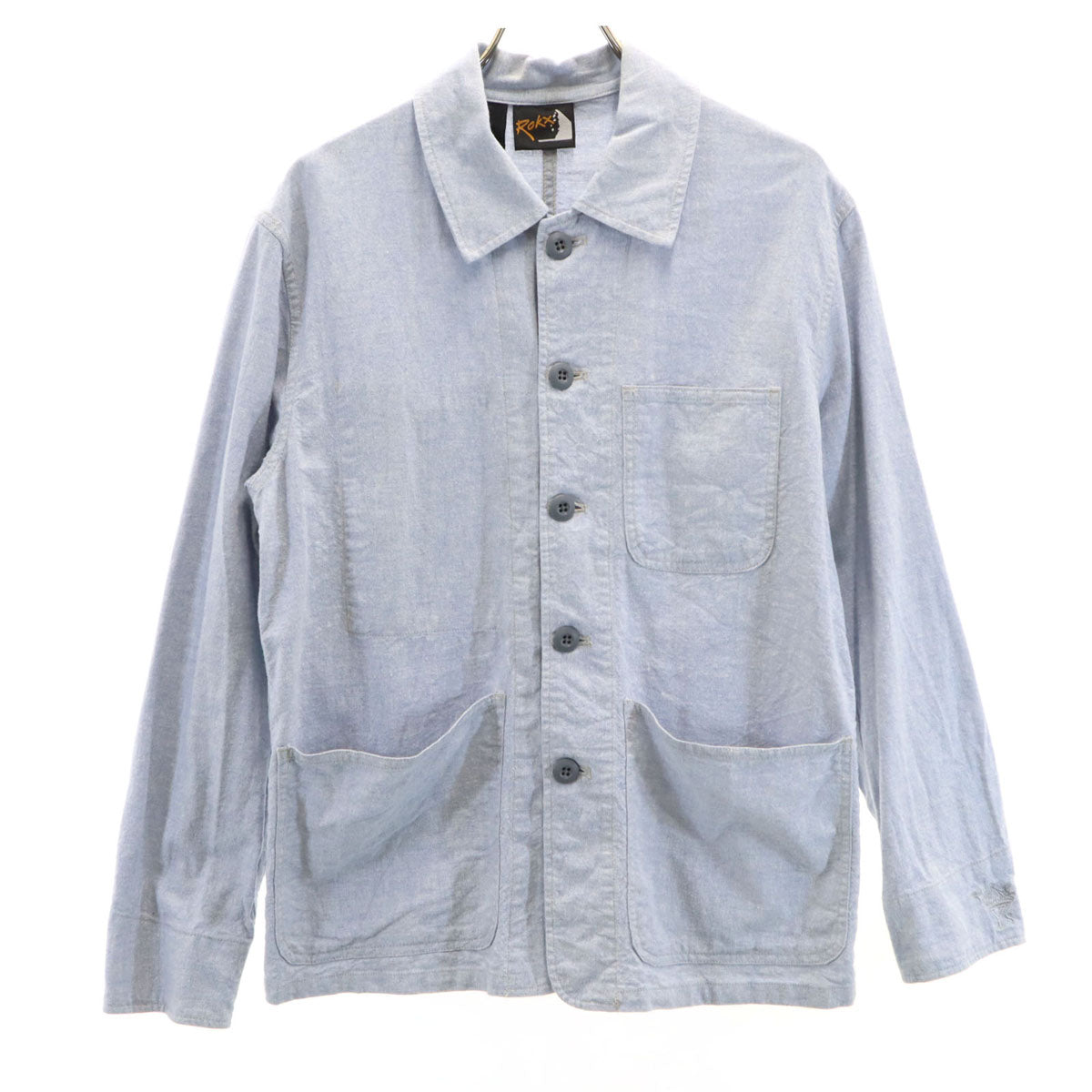 Y's-BORN PRODUCT ワイズ ボーンプロダクト Rokx ロックス リネンブレンド 長袖 シャツ 2 ブルー系 メンズ