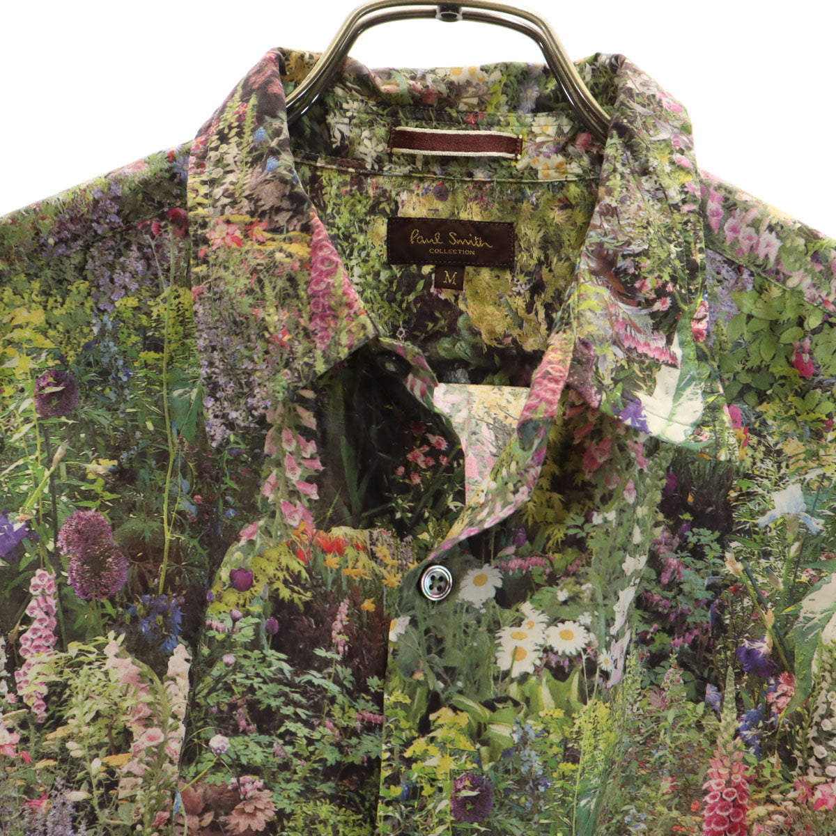 PAUL SMITH COLLECTION ポールスミスコレクション 日本製 フラワー フォトプリント 長袖 シャツ M グリーン系 メンズ