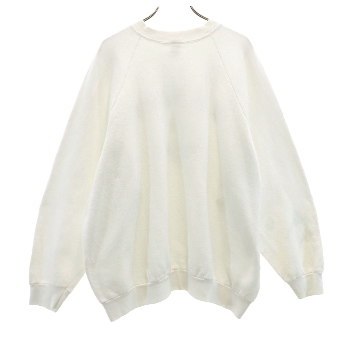 FRUIT OF THE LOOM フルーツオブザルーム 90s USA製 オールド 長袖 U.S.NAVY スウェット トレーナー 2XL 白 裏起毛 ビックサイズ レディース