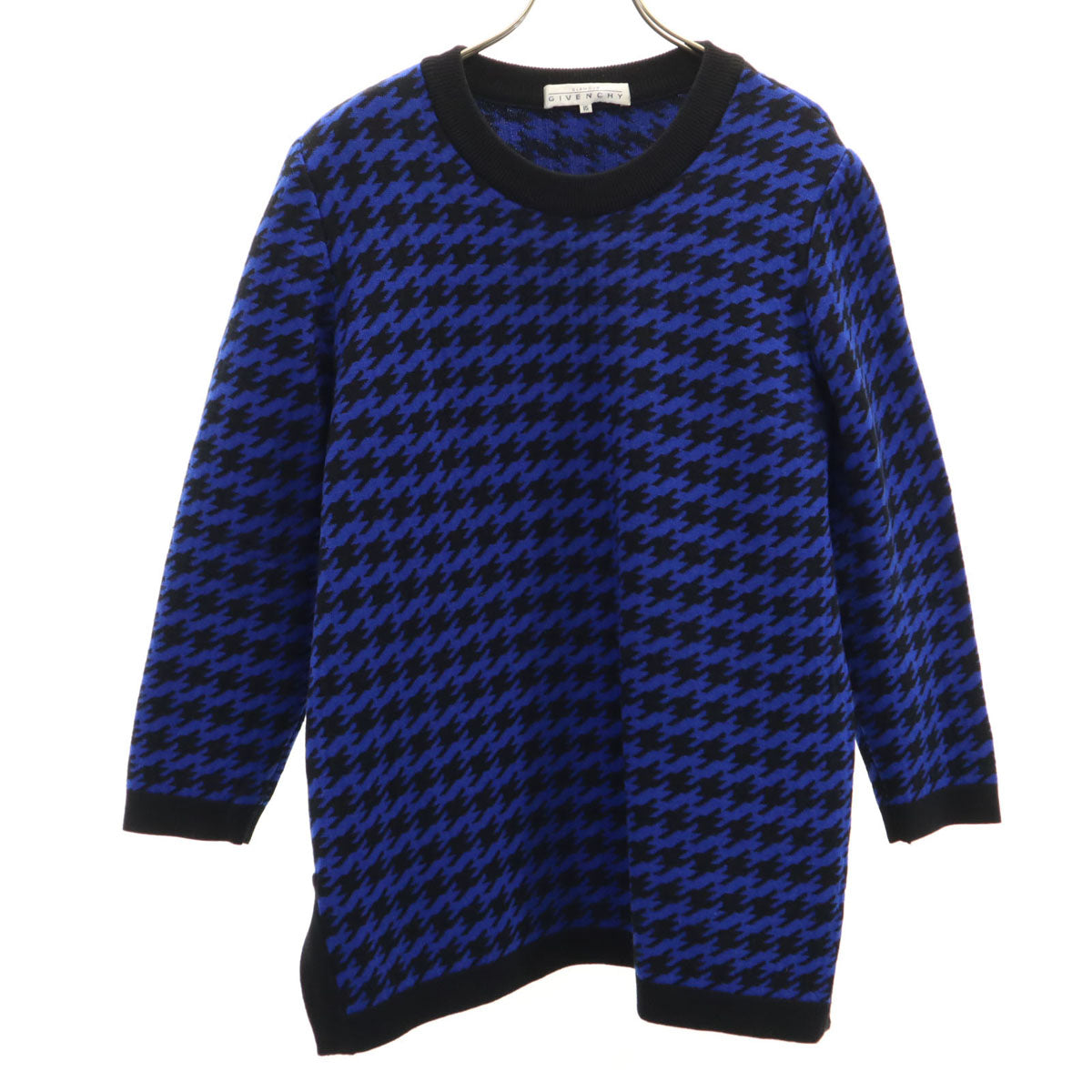 GIVENCHY ジバンシィ 90s ウール オールド 総柄 長袖 セーター 15 青系 ニット レディース