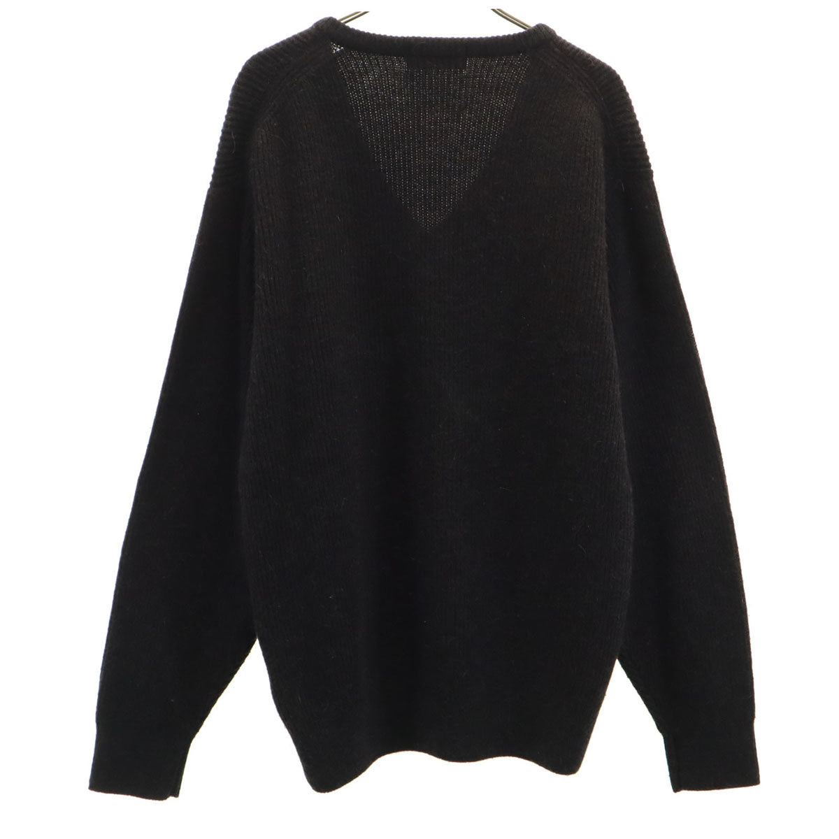 YVES SAINT LAURENT イヴサンローラン 90s ウールブレンド オールド 長袖 Vネック セーター L 黒 ニット メンズ