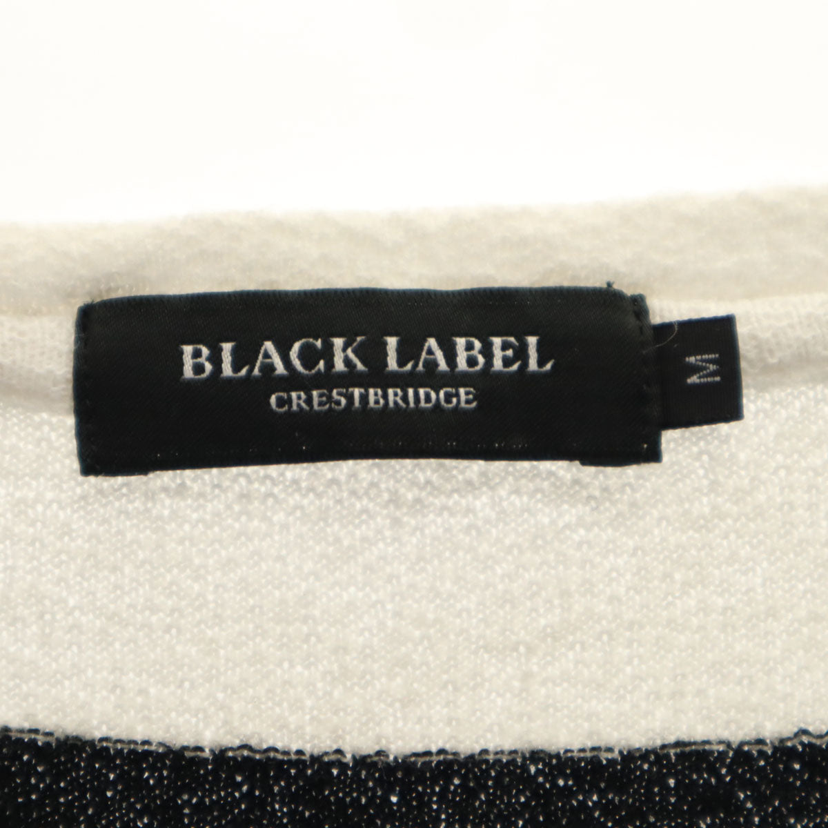 BLACK LABEL CRESTBRIDGE ブラックレーベルクレストブリッジ ボーダー柄 半袖 カットソー M ホワイト メンズ