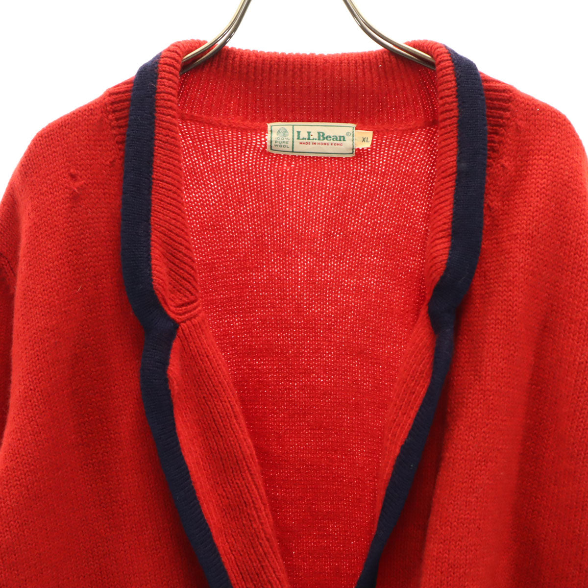 L.L.Bean エルエルビーン 80s ヴィンテージ 長袖 ニットカーディガン XL レッド アウトドア レディース