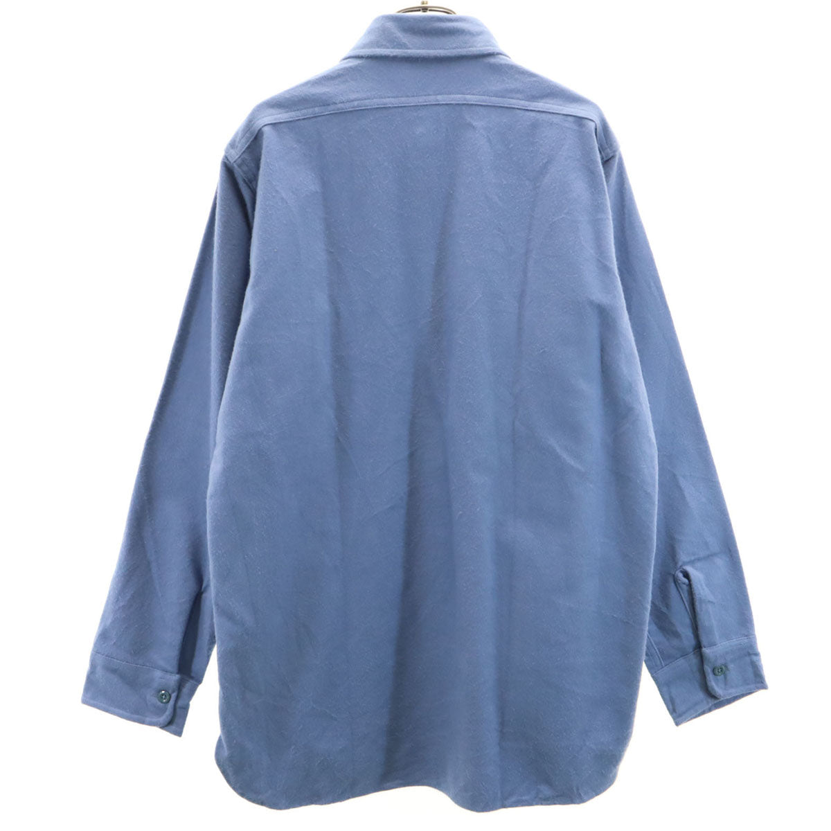 WOOLRICH ウールリッチ 80s USA製 ヴィンテージ 長袖 シャモア クロス シャツ M ブルー系 コットンネル メンズ