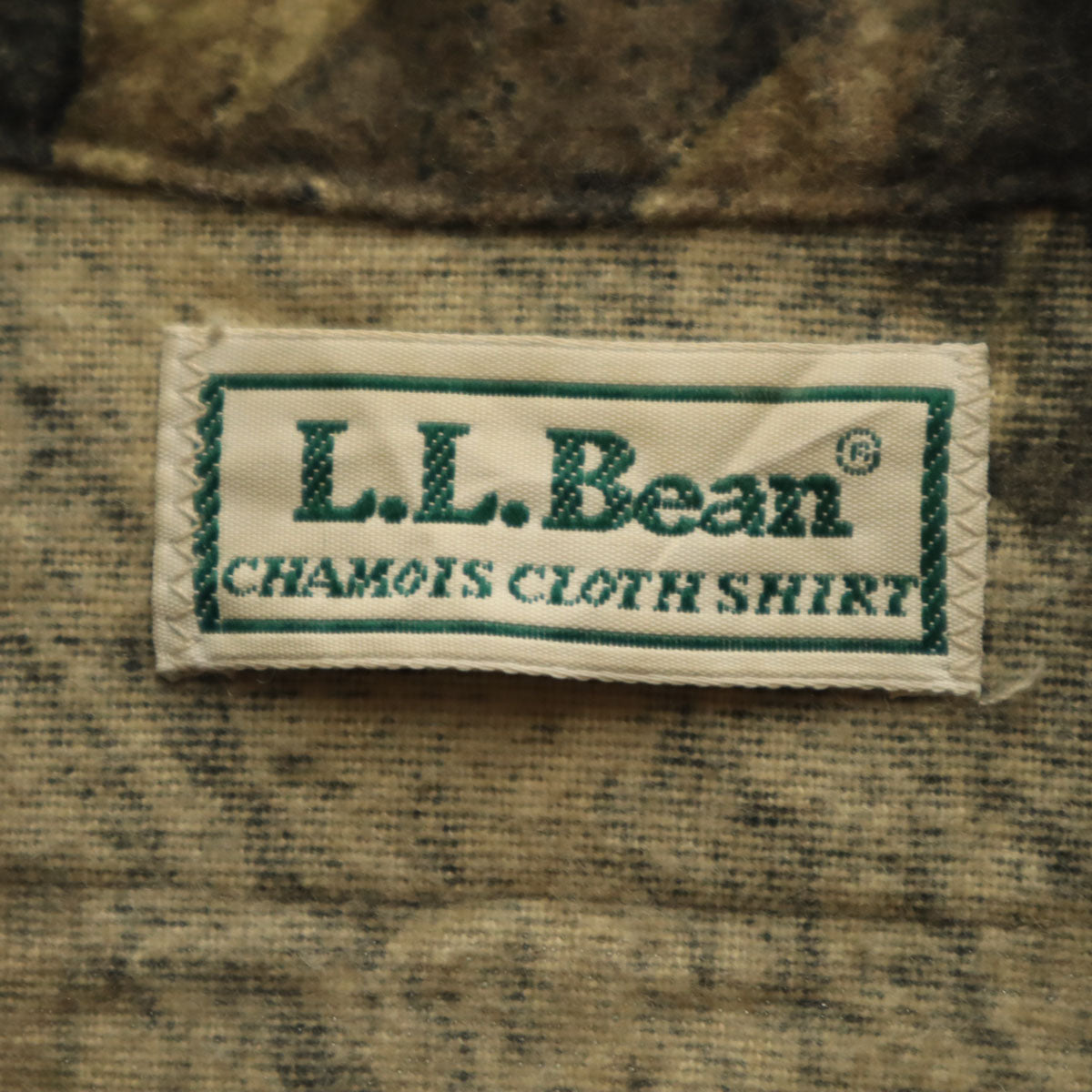 L.L.Bean エルエルビーン 80s ヴィンテージ リアルツリー柄 長袖 シャモア クロス シャツ ブラウン系 フランネル アウトドア メンズ
