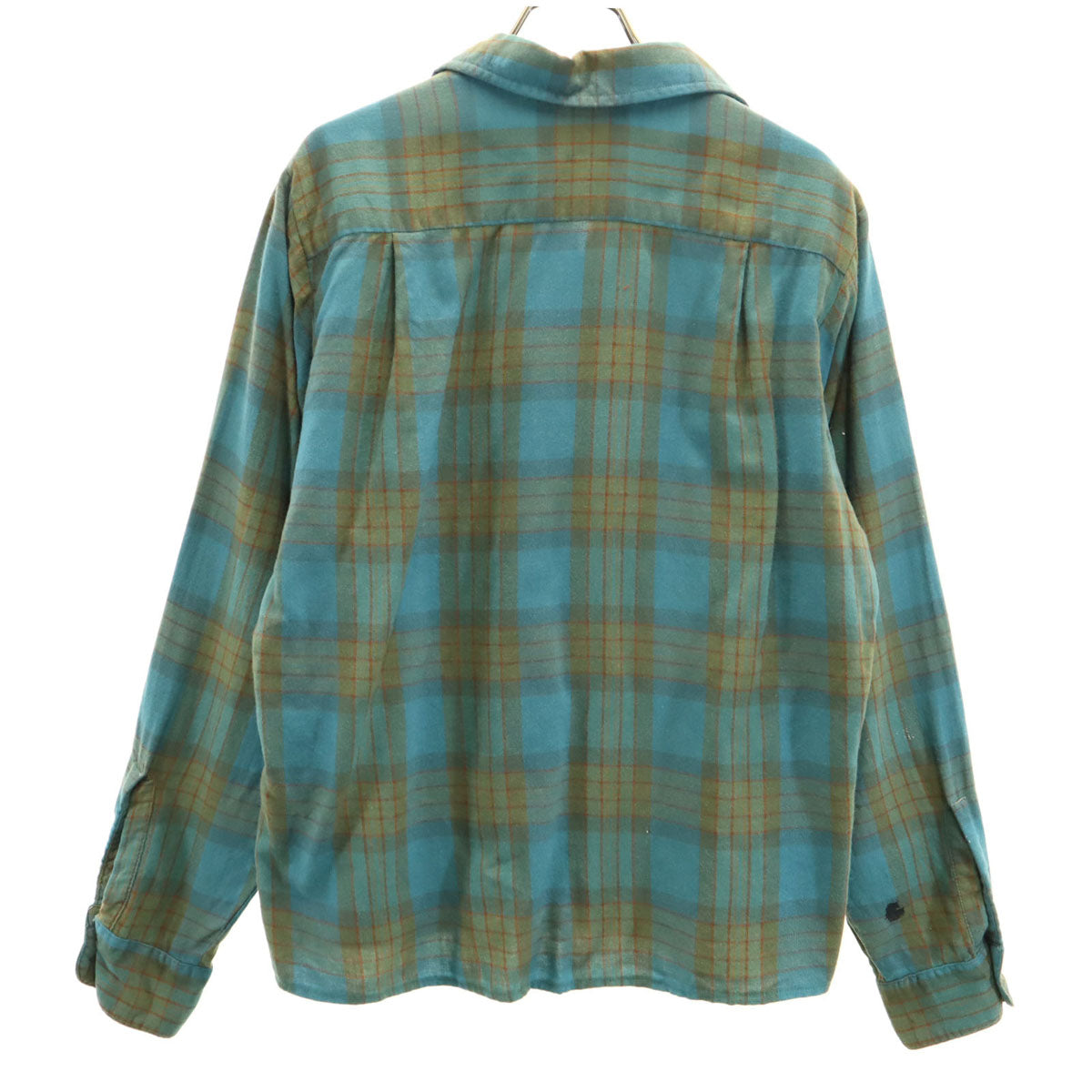 ARROW アロー 60s ヴィンテージ 開襟 チェック柄 長袖 オープンカラーシャツ S 青緑系 メンズ