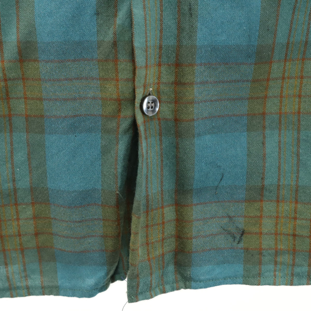 ARROW アロー 60s ヴィンテージ 開襟 チェック柄 長袖 オープンカラーシャツ S 青緑系 メンズ