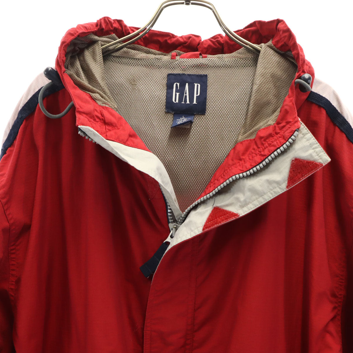 GAP ギャップ 90s オールド 紺タグ ナイロンジャケット L レッド 裏メッシュ メンズ