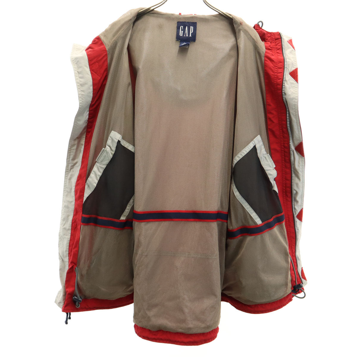 GAP ギャップ 90s オールド 紺タグ ナイロンジャケット L レッド 裏メッシュ メンズ