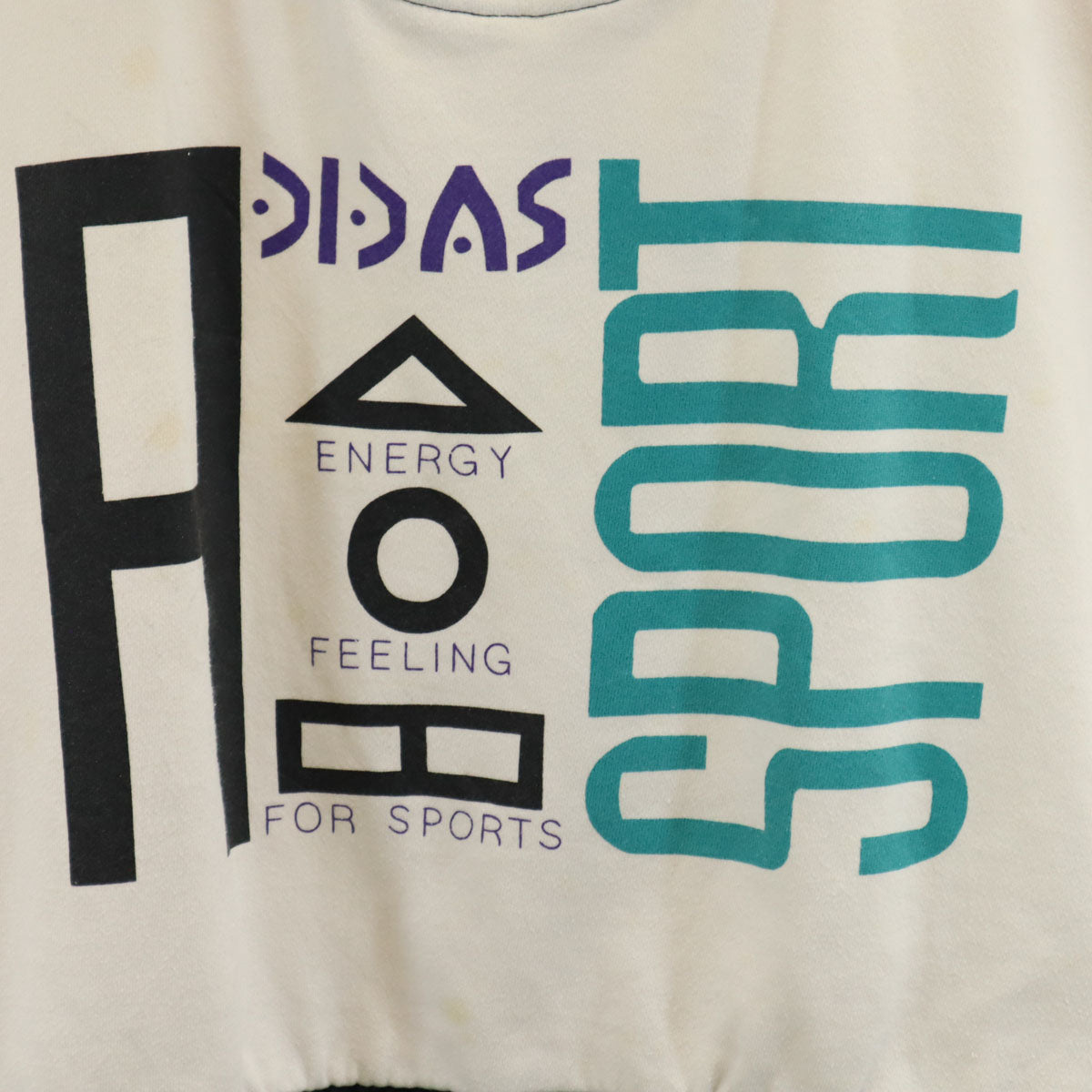 adidas アディダス 80s ヴィンテージ 長袖 スウェット切替 ハーフジップ パーカー XL ホワイト アノラック メンズ