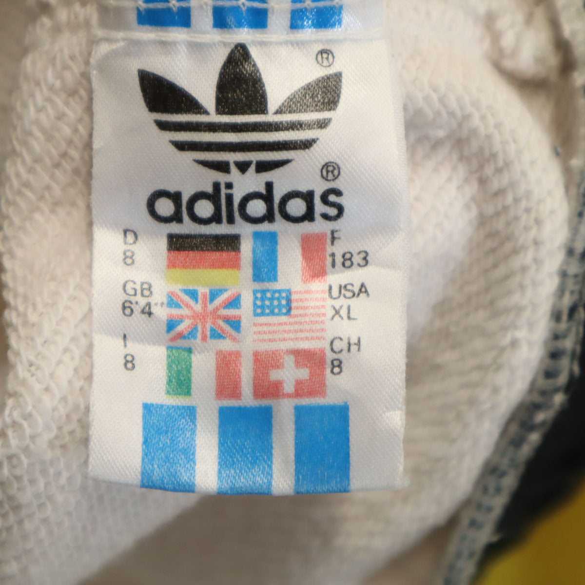 adidas アディダス 80s ヴィンテージ 長袖 スウェット切替 ハーフジップ パーカー XL ホワイト アノラック メンズ