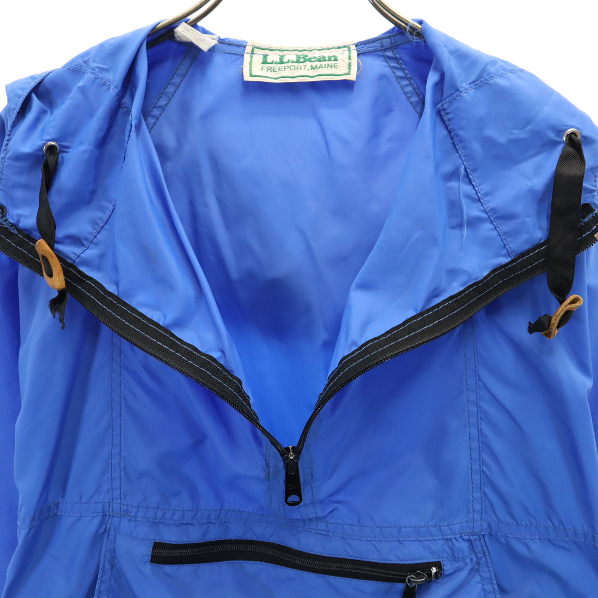 L.L.Bean エルエルビーン 80s USA製 ヴィンテージ 長袖 ハーフ ジップパーカー L ブルー アウトドア メンズ
