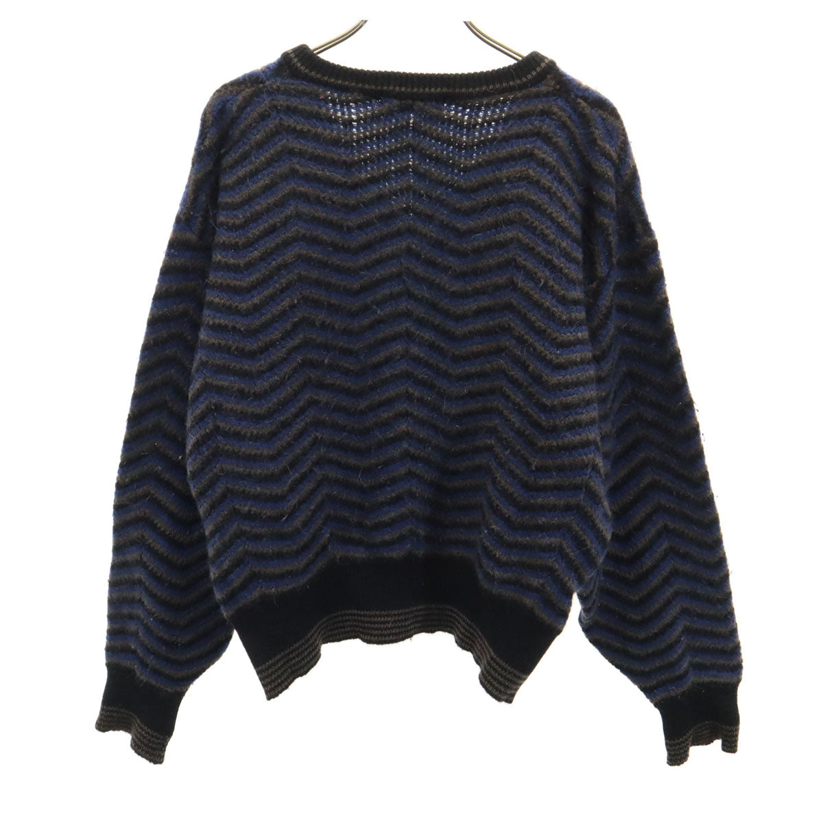 YVES SAINT LAURENT tricots イヴサンローラントリコット 90s ウール オールド 長袖 Vネック ニット L ネイビー系 pour homme レディース